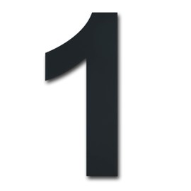 Black Brushed Modern House Number -4 Inch 102mm Height, Made of Solid 304 Stainless Steel, Floating Appearance and Easy to Install (Number 1 One)