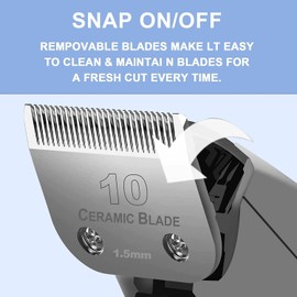 4Pack Dog Grooming Clipper Blades Compatible with Andis Dog Clipper/Most Oster A14/Wahl KM Series Pet Clippers (#10+30+40+5FC)