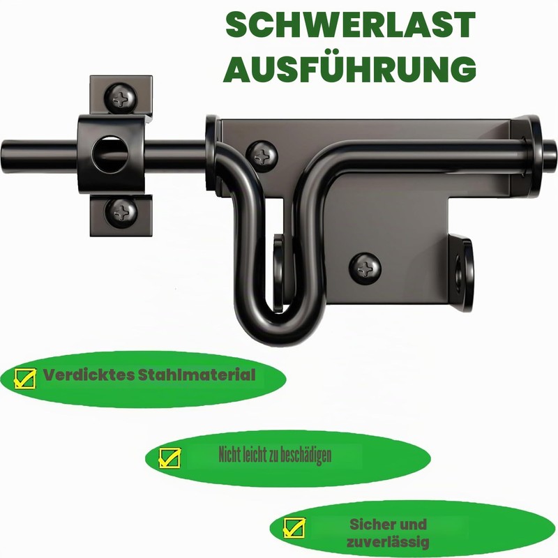 Litensh Door Bolt Double-Sided Sliding Bolt Door Lock with Padlock