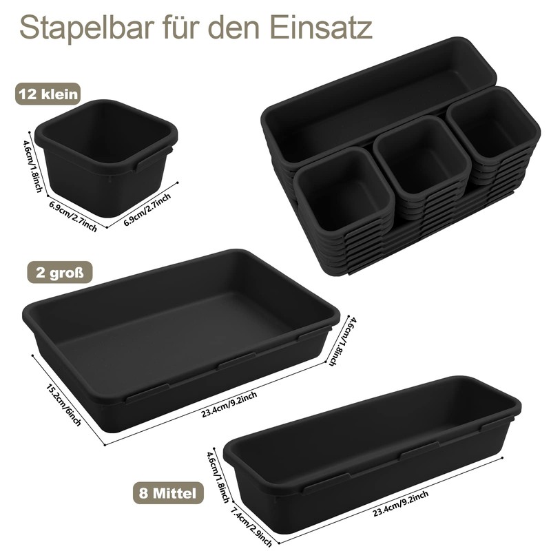 wintfarm Drawer Organiser System, Pack of 22 Drawers Organiser, Kitchen