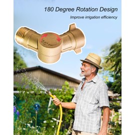 QLZOZB Brass Rotating Hose Elbow Connector 180-Degree Fit for Garden Hose Adapter and RV Drinking Water
