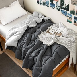 DormCo Faded Black/Glacier Gray Reversible Twin XL Comforter