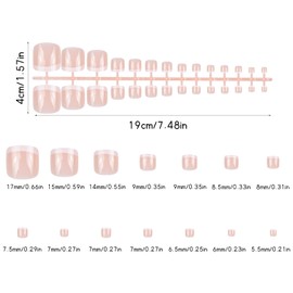 Pack of 112 French False Nails, Natural Artificial Toenails for Sticking, Short Nail Tips, False Nail Tips, Press On Nails for Women, DIY French Manicure Decoration