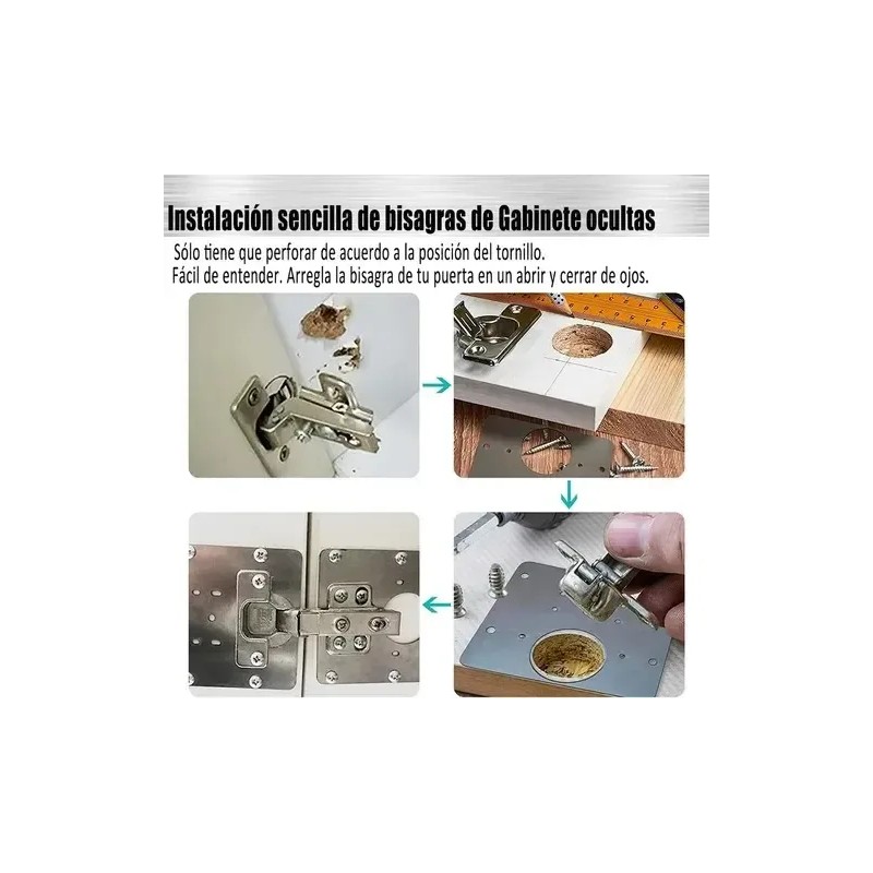 Placa Para Reparación De Herrajes Bisagras Gabinete 20pzs