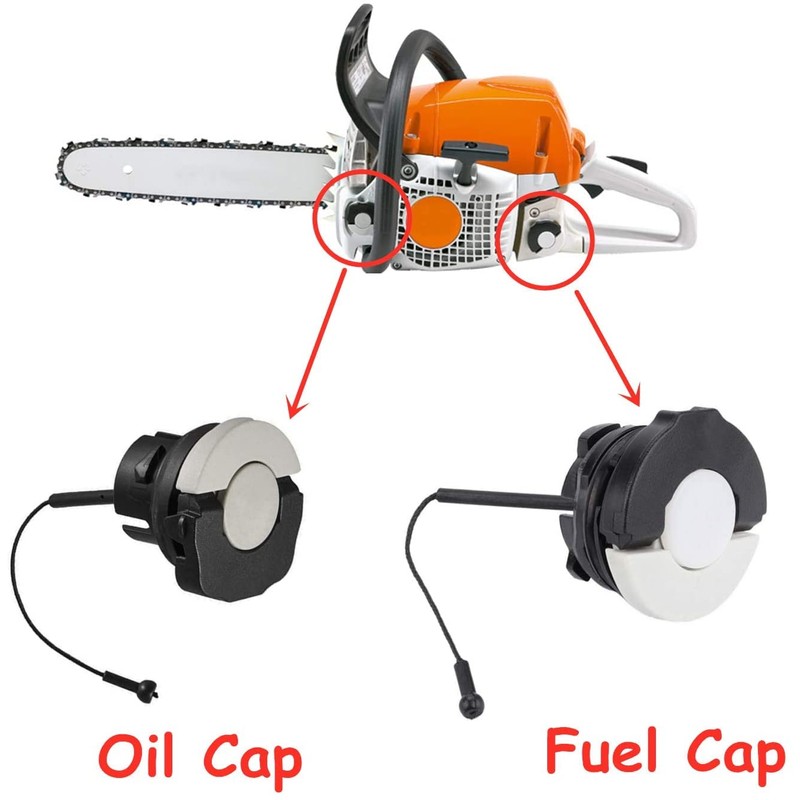 Gas Fuel Cap Oil Cap Fits for Stihl MS181 MS210