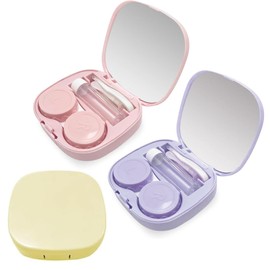 3 Stück Kontaktlinsenbehälter, Kontaktlinsen Aufbewahrung, Tragbar Hygiene Kontaktlinsenbehälter Reiseset Mit Spiegel für tägliche Ausflüge wie Reisen und Arbeiten