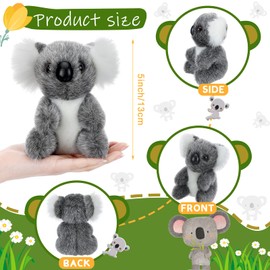 6 piezas de juguete de peluche de oso koala lindo juguete de peluche de koala de peluche suave de 5 pulgadas, pequeño oso de koala para regalos de fiesta de cumpleaños, gris