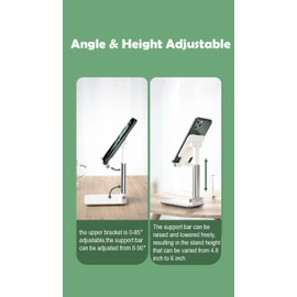 Best Rosery 2 Pack Cell Phone Stand for Desk,Fully Foldable,Portable,Phone Holder with Silicon Pad,Angle Height Adjustable,Metal Weighted for Base,Compatible with All Mobile Phones(Green & Black)