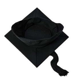 Graduation Cap for Adults Academic Costome, Bachelor and Master Ceremony, Mortarboard with Tassel Unisex Black (Black, L)