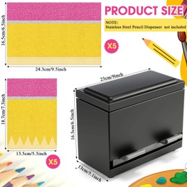 AmazingSpark 5 Pcs Pencil Dispenser Sticker Kit Clip Art Full Coverage Sticker for DIY Pencils Pen Holder Classroom Stainless Steel Straw Dispenser, Teachers Classroom Supplies