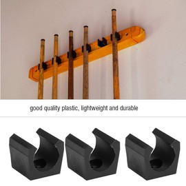 Ejoyous Billiard Pool Holder, 6 Pieces Wall Mount Pool Cue Rack Plastic Billiard Stick Clip Holder Pool Table Accessories for Game Room Pool Bar, Fishing Rod Organizer Carrier for