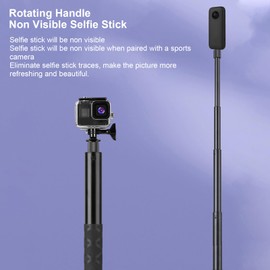 120cm Invisible Selfie Stick, 1/4 inch Extended Monopod Pole, Lightweight Extended Selfie Stick, 28-120cm Adjustable, for Action Cameras