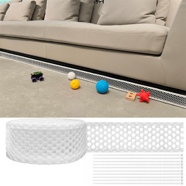 KHASIM Under Couch Blocker - 394" x 2.75" Customizable Length, Prevents Sundries, Easy Install, Secure Fit, Blocker for Toys - with 10 Pcs Zip Ties, Perfect for Sofa, Bed, and Furniture
