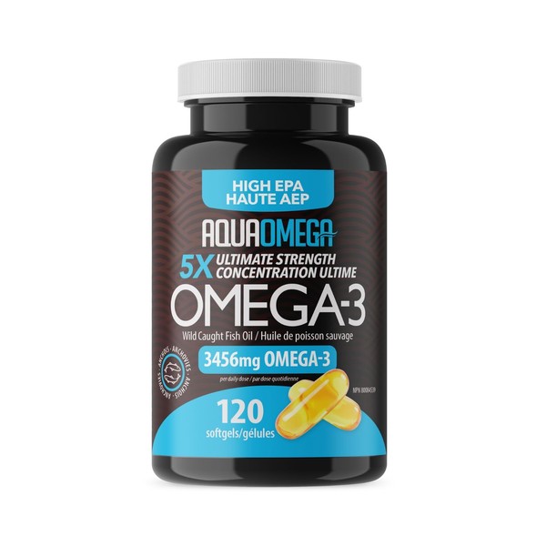 AquaOmega 5x Ultimate Strength High EPA Omega 3 Supplements with