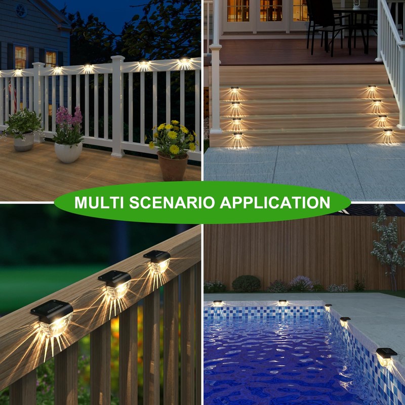 Melunar 16 Pack Solar Deck Lights Outdoor, Solar Step Lights