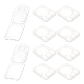 Ryaupy 10 x Transparent Memory Card Cases Storage Box – Transparent Memory Card Double Card Storage Box – Protective Storage Box – SD Card Holder Memory Card Case