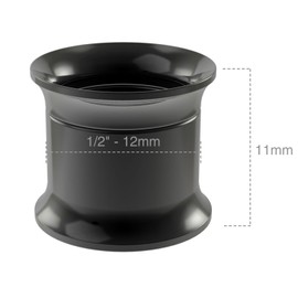 Bling Piercing 2pc 12mm Black Tunnels Gauges for Men Women Ear Expander Flesh Internally Threaded Screw Fit