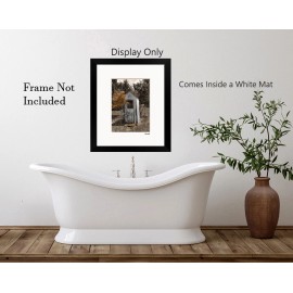 Handmade Bathroom F Outhouse Photography Matted Brown Neutral Wall Art Picture (Handmade) - 8x10 print with 11x14 mat
