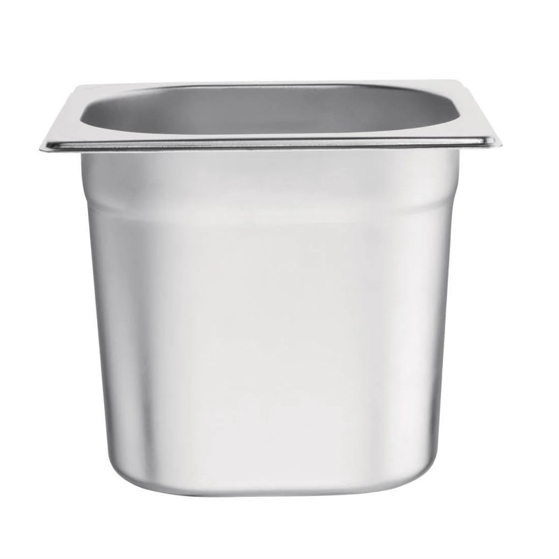 Vogue k992 stainless steel catering 1/6 container, 2.2 l capacity,