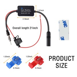 12V Car Antenna Booster 25 db - Amplify Signal & Reduce Noise AM FM Radio Antenna Amplifier for Car Stereo,Audio,Radio,Media,Head Unit Receiver