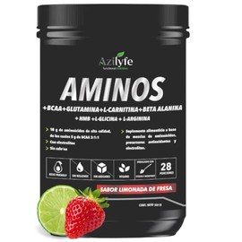 Aminoacidos esenciales con BCAA, Carnitina, Glutamina, Beta Alanina, HMB, Arginina, Glicina y Electrolitos | Sin Azúcar, Keto, Sabor Natural | Apoyo al Rendimiento y Recuperación