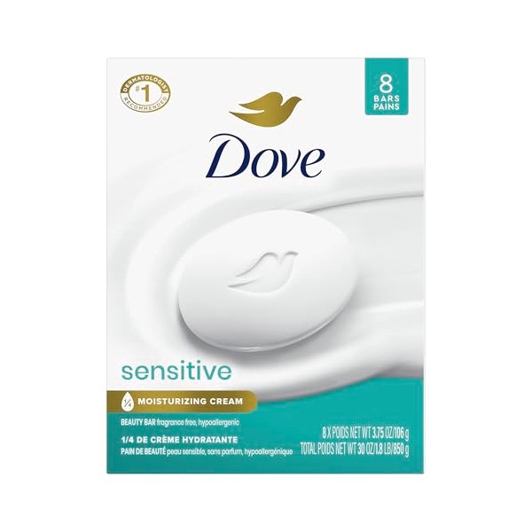 Dove Dove Beauty Bar Soap Sensitive, 8 Bars for Sensitive