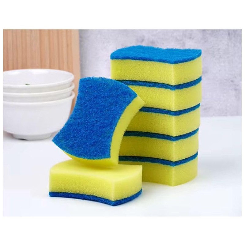 Behimend Blue Curved Dishwashing Sponges – 5-Pack