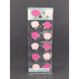 Martha Stewart Crafts Stickers Pink And Red Roses 12 Pieces