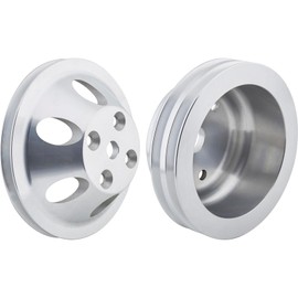 SBC Aluminum Pulley Set, 1-Groove Upper/2-Groove Lower, Long Pump