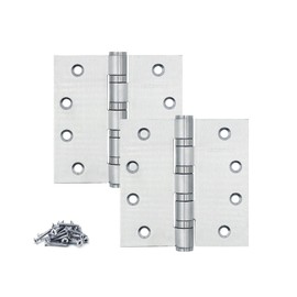 KSDCMRS 304 Stainless Steel 4 inch Door Hinges,Interior Door Hinge，Heavy Duty Exterior Door Hinges，Ball Bearing Hinges ，4" (101mm) x 4" (101mm) Outer Door Hinge，Square Corners,2 Pack,Silver