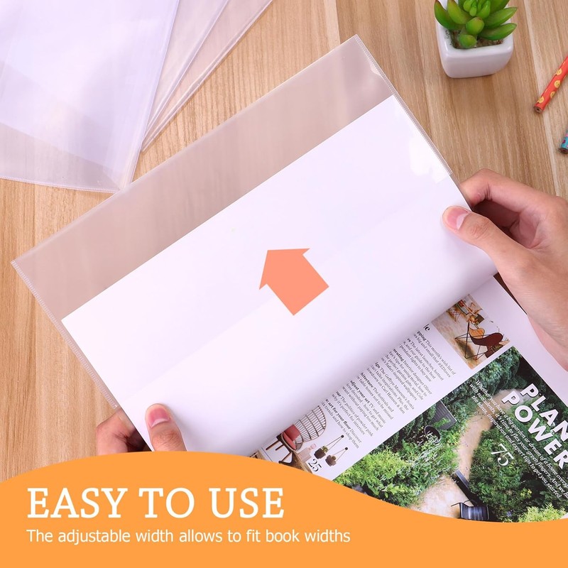 5piezas Cubiertas De Libros Reutilizables Transparentes Impermeables Fundas Para Textos