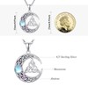 KINGWHYTE Celtic Knot Moon Necklace 925 Sterling Silver Moonstone Necklace