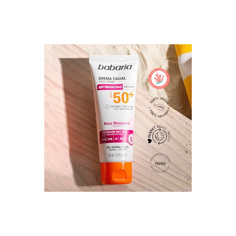 Babaria Bloqueador Solar Facial Antimanchas FPS 50+