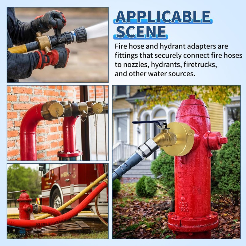 2 Pcs Fire Hydrant Hose Adapter 2-1/2" NST/NH Female x