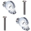 SEIWEI 2Pcs Crystal Glass Door Knobs Skull Clear Drawer Knobs