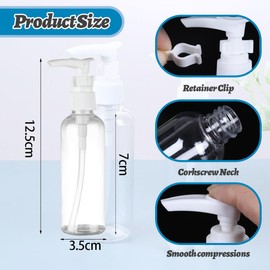 4 Stück 60ml Kunststoff Pumpflasche,Transparente Airless Pumpflasche, Reise Spenderflasche Kunststoff Pumpflasche Leere Luftreiseflaschen Plastikflaschen für Kosmetische Lotion für Reisen