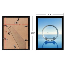 MENNTHUI 9x12 Black Picture Frame, Tabletop and Wall Mounting Horizontally or Vertically, Decoration for Photos, Paintings, Posters, Artwork