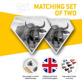 2 x Diamond Stickers 7.5 cm BW - Carabao Buffalo Philippines Fun Decals for Laptops,Tablets,Luggage,Scrap Booking,Fridges, #38977