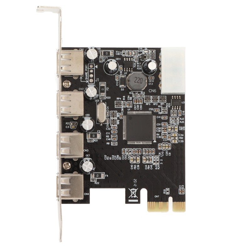 PCIe to USB2.0 Expansion Card 4 Ports 4 Pin Power