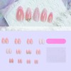 24Pcs Valentines Press on Nails Short Almond Fake Nails Pink