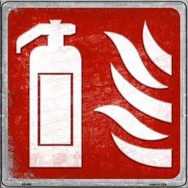 Smart Blonde Fire Extinguisher Novelty Metal Square Sign SQ-866