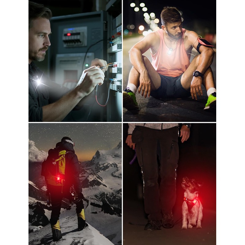 Ebukur Clip on Flashlight, Rechargeable Safety Running Light with 3
