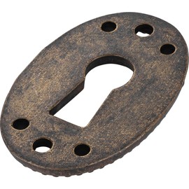 Gedotec SALZBURG Antique Key Plate | Key Rosette with Euro Lock | Lock Rosettes - Cover for Locks | Pack of 2 - Key Bushings for Furniture Cabinets Including Mounting Material