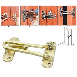 TERF® Heavy Duty Security Door Guard Polished Brass Internal and External Front and Back Door Restriction Limiter Security Lock Safety Guard for Wooden and uPVC Doors - Pack of 1