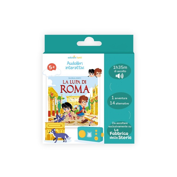 Lunii Cofanetto con audiolibro Lupa di Roma Ascoltare per Bambini dai 5 Anni sulla Fabbrica delle Storie, ALBRI14057