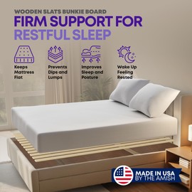 Greaton, Wooden Full Bed Slats for Support Under Mattress – Replacement Wood Slats for Full Size Bed Frame – Under Mattress Support Without Extra Height – 2.38-Inch Standard Width