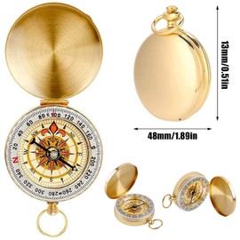 Camping Compass Waterproof Compass Outdoor Navigation Compass Hiking Portable Waterproof Compass with Luminous Numbers Portable Retro Compass for Camping, Hiking and Other Outdoor Compass