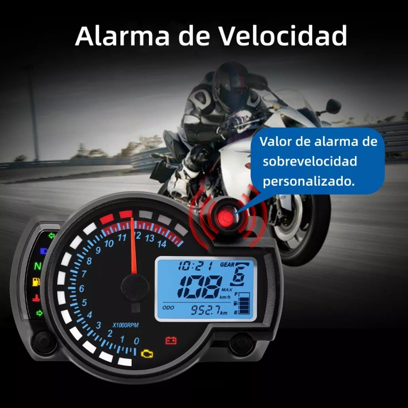 tkspeed Velocímetro Odómetro Lcd Digital Para Motocicleta