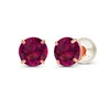 Genuine 14K Solid Rose Gold 6mm Round Created Ruby July