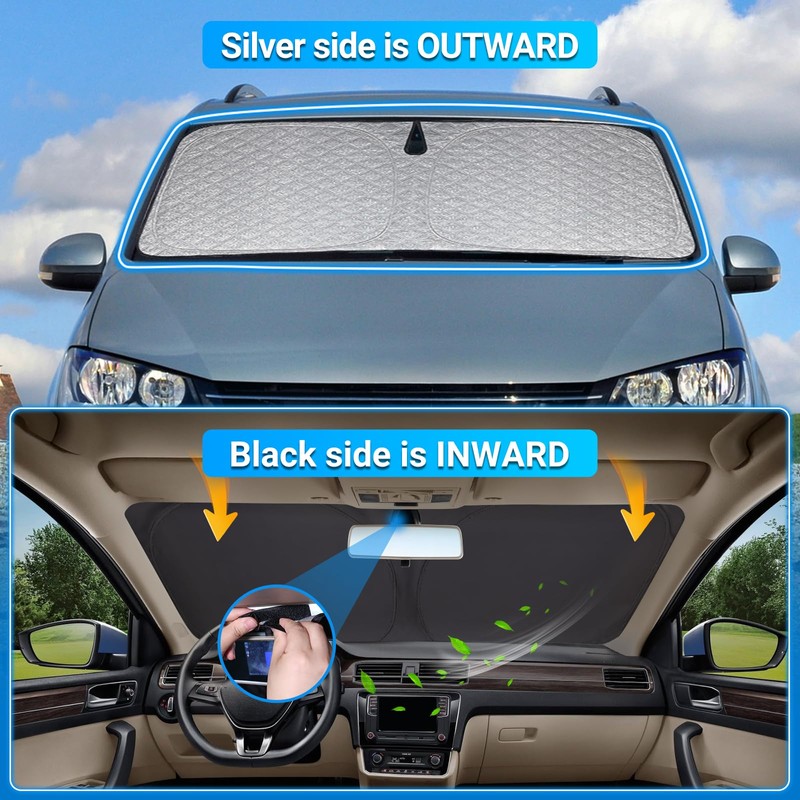 XCBYT Sun Protection Car Windscreen Interior Compatible with VW Touran